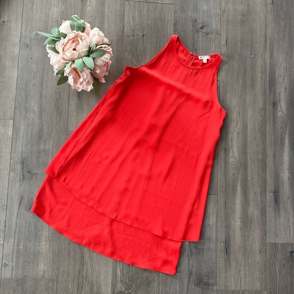 Francesca’s Lila Rose Layered Red Orange Summer Dress - Picture 1 of 4